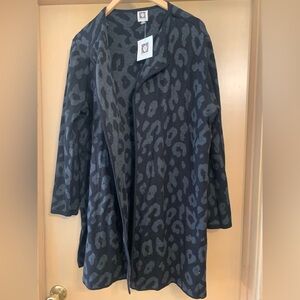 Anne Klein Black and Gray Animal Print Sweater